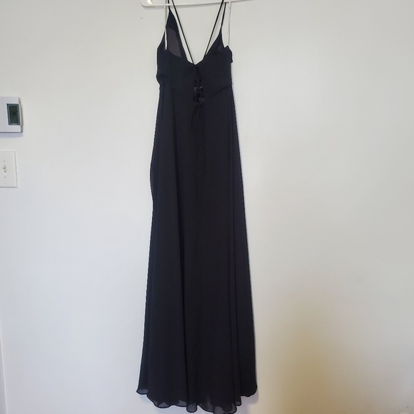 Lulu's Romantically Speaking Black Cowl Lace-Up Maxi Dress - Picture 6 of 8